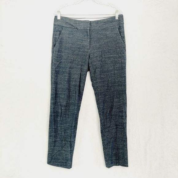 LOFT Gray Mid Rise Slim Fit Straight Leg Trouser Dress Pants 1829 - Picture 2 of 12